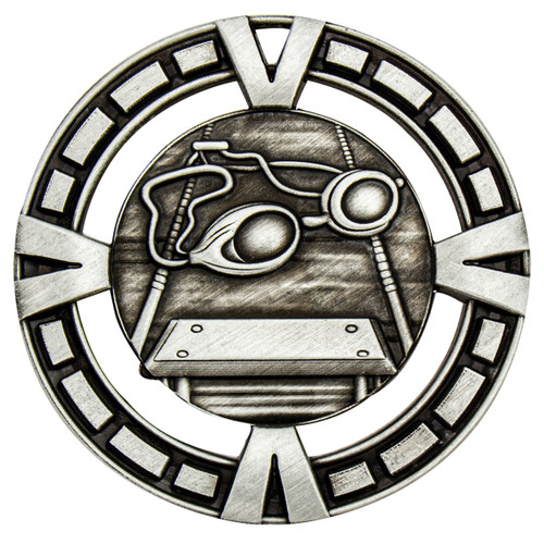 Swimming Varsity Medal Silver 65mm
