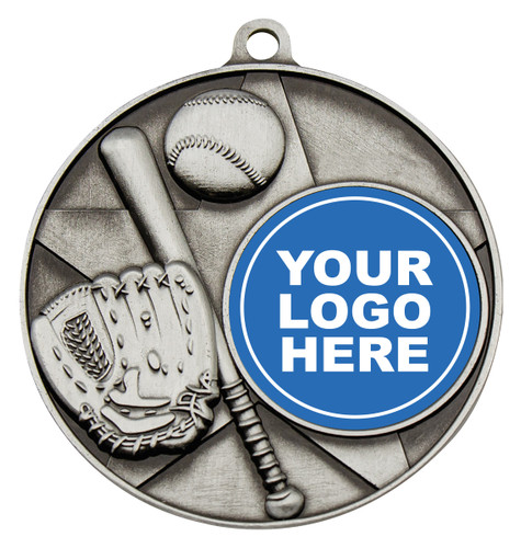 Baseball - Softball Topline Medal Silver 50mm Baseball - Softball Topline Medal Silver 50mm
