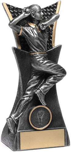 Cricket Female Vanguard Bowler Trophy Silver 185mm