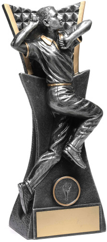 Cricket Vanguard Bowler Trophy Silver 240mm