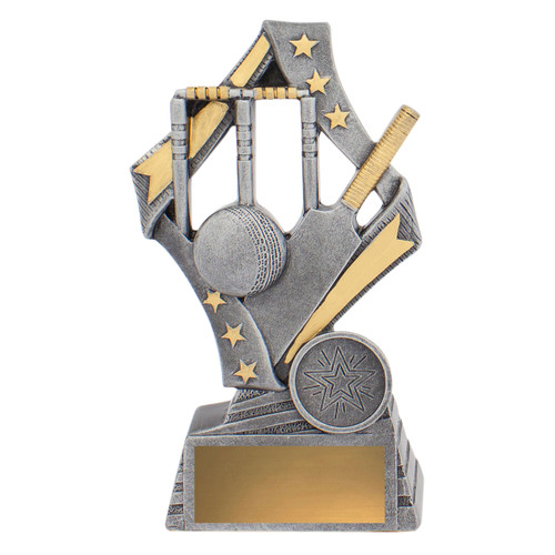 Cricket Flag Trophy Silver 155mm