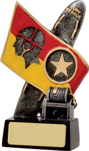 Surf Lifesaving Flag Trophy Silver 125mm