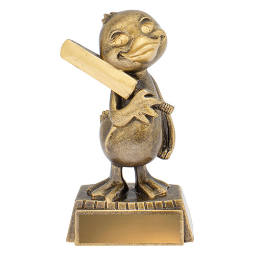 Cricket Duck Trophy Gold 140mm