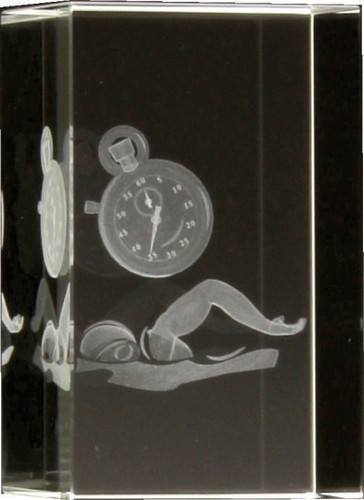 Swimming Crystal Block Award 80mm