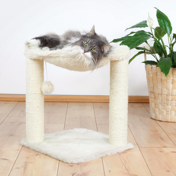 cat hammock scratching post Large Cat Scratching Post with Cozy Cat Bed and Shelf  pawclap