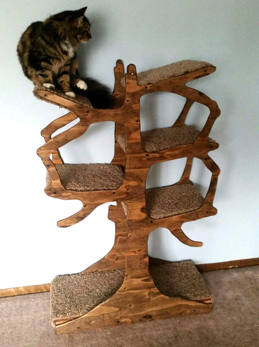 Whimsical Artisan Handmade Cat Tree1