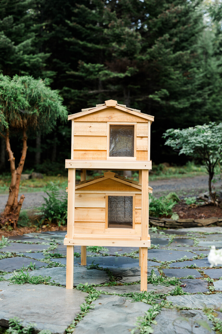 Large Cedar Insulated Double Decker Cat House