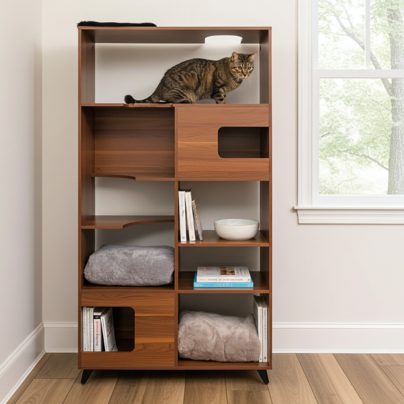 Clifford Multifunction Cat Tree and Bookshelf