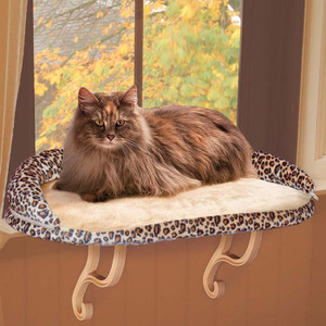 K&H Deluxe Kitty Sill Perch with Leopard Bolster KH9097 K&H Deluxe Kitty Sill Perch with Leopard Bolster KH9097