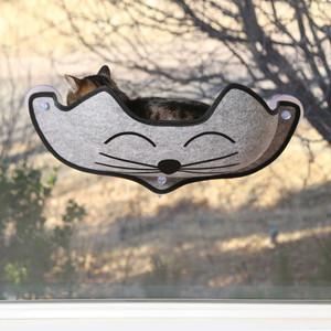 K&H Pet Products EZ Mount Kittyface Window Cat Bed Gray K&H Pet Products EZ Mount Kittyface Window Cat Bed Gray