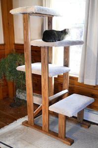 Solid Wood Quad Perch Cat Tree Solid Wood Quad Perch Cat Tree