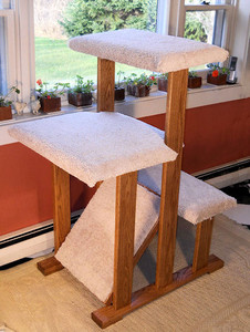 Solid Wood Triple Perch Cat Tree Solid Wood Triple Perch Cat Tree