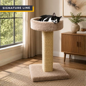 Cat's Choice Large Tub Cat Lounger w/ Solid Wood Sisal Post