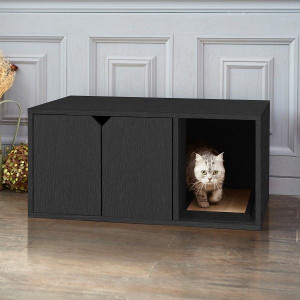 zBoard Cat Litter Box Enclosure, Black zBoard Cat Litter Box Enclosure, Black