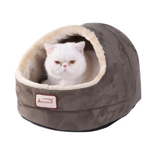 Faux suede Cat Bed and Cave C18HHL/MH, Laurel Green Faux suede Cat Bed and Cave C18HHL/MH, Laurel Green
