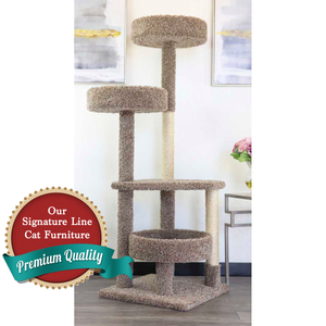 Cat's Choice 60" Triple Round Cat Tower with Multiple Solid Wood Scratching Posts Cat's Choice 60" Triple Round Cat Tower with Multiple Solid Wood Scratching Posts