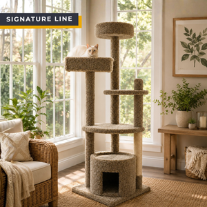 Cat's Choice 64" Six Level Cat Tower with Solid Wood Scratching Post