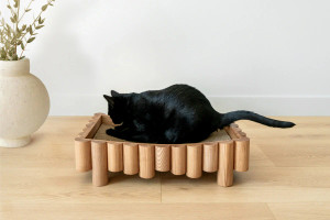 Bambu Wooden Cat Bed Scratcher Bambu Wooden Cat Bed Scratcher