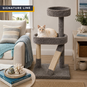 Cat's Choice Cat Tree with Oval and Round Beds and Slanted Scratcher