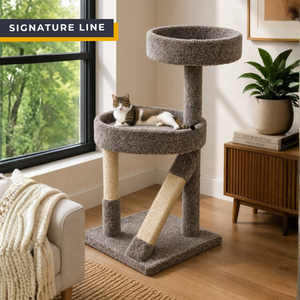 Cat's Choice Cat Tree with Oval and Round Beds and Slanted Scratcher