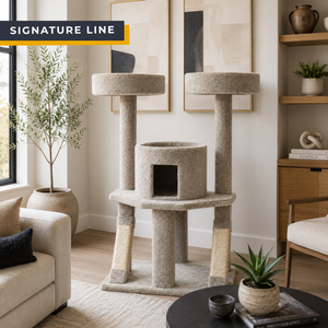 Cat's Choice 53" Double Perch Cat Tree with central enclosed condo — heavy-duty cat tree for large cats and multi-cat households