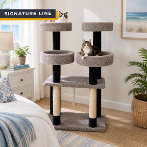 Cat's Choice 53" XL Cat Perch Tower — solid wood multi-level cat tower with four round perches for large cats