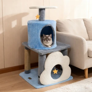 31.5 inch modern kitten tower with condo - CatsPlay.com