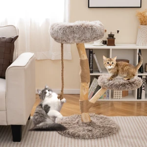 35.5 inch pear wood cat tree with perch and platform - CatsPlay.com