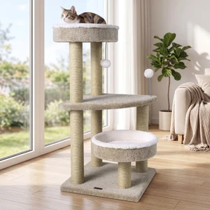 36 inch cat tree with round perch and jute rope - CatsPlay.com