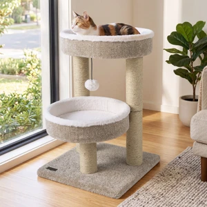 24 inch compact cat tower with round perch - CatsPlay.com