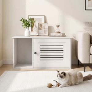 31.5 inch Litter Box Enclosure Side Table with Side Entrance - CatsPlay.com