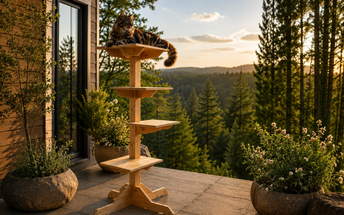 Cedar Cat Trees -- The Outdoor Option That Gets Better With Age