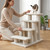 4-step carpeted pet stairs with ramp and sisal scratching posts - CatsPlay.com