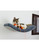 Crescent cat wall shelf and perch with plush cushion - metal base