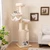74-inch wooden cat tower with 2-story bamboo condo and linen fabric - CatsPlay.com