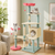 61-inch floral cat tower with flower-shaped perch and enclosed condo - CatsPlay.com
