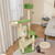 63-inch multi-level cat tower with 2 condos and 2 hammocks in green - CatsPlay.com