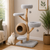 5-tier cat tower woven cattail condo pear wood gray - CatsPlay.com