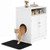 wooden hidden cat litter box enclosure washroom - view 4