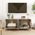 Modern hidden cat litter box enclosure for 2 cats oak console - CatsPlay.com