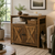 Cat litter box enclosure double barn doors side entry oak storage - CatsPlay.com