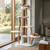 Solid wood cat tower 66 inch tall with condo and multiple platforms - CatsPlay.com