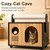 17" Wooden Cat House with Scratching Post