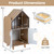 Wooden Cat House Litter Box Enclosure with Shelf