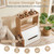 Wood and white cat tower with scratcher, cushioned perch, and hideaway den - CatsPlay.com