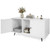 Two-door mid-century cat litter box cabinet with open center access - CatsPlay.com