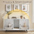 Two-door mid-century cat litter box cabinet with open center access - CatsPlay.com
