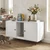 Two-door mid-century cat litter box cabinet with open center access - CatsPlay.com
