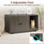 Wooden Cat Litter Enclosure with Scratching Board