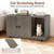 Wooden Cat Litter Enclosure with Scratching Board